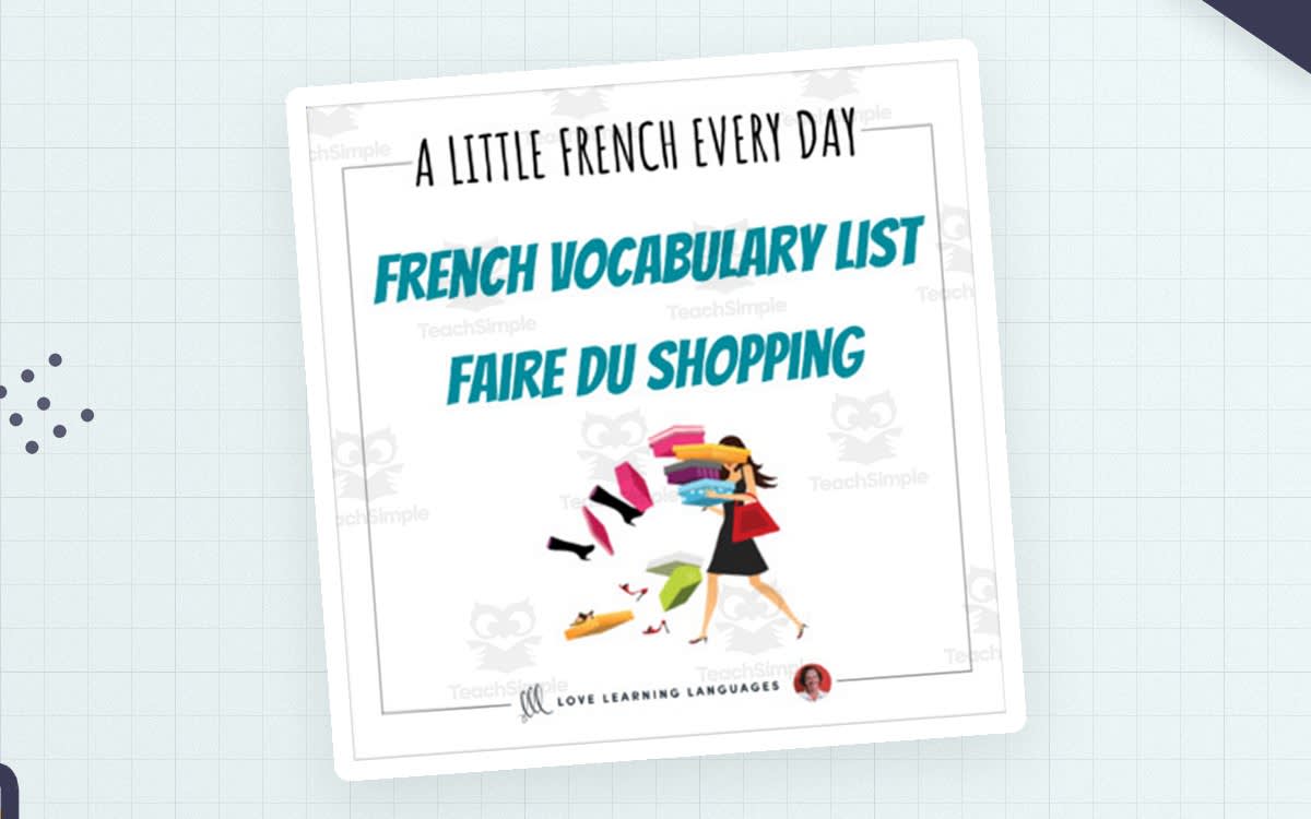 An educational teaching resource from Love Learning Languages entitled French Vocabulary List - Clothes downloadable at Teach Simple.