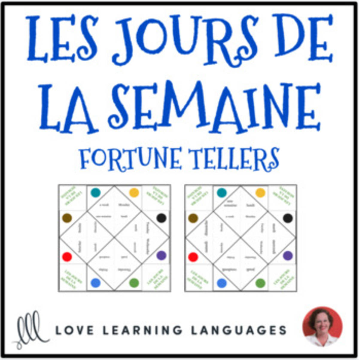 An educational teaching resource from Love Learning Languages entitled French: Weekdays Vocabulary - Fortune Teller downloadable at Teach Simple.