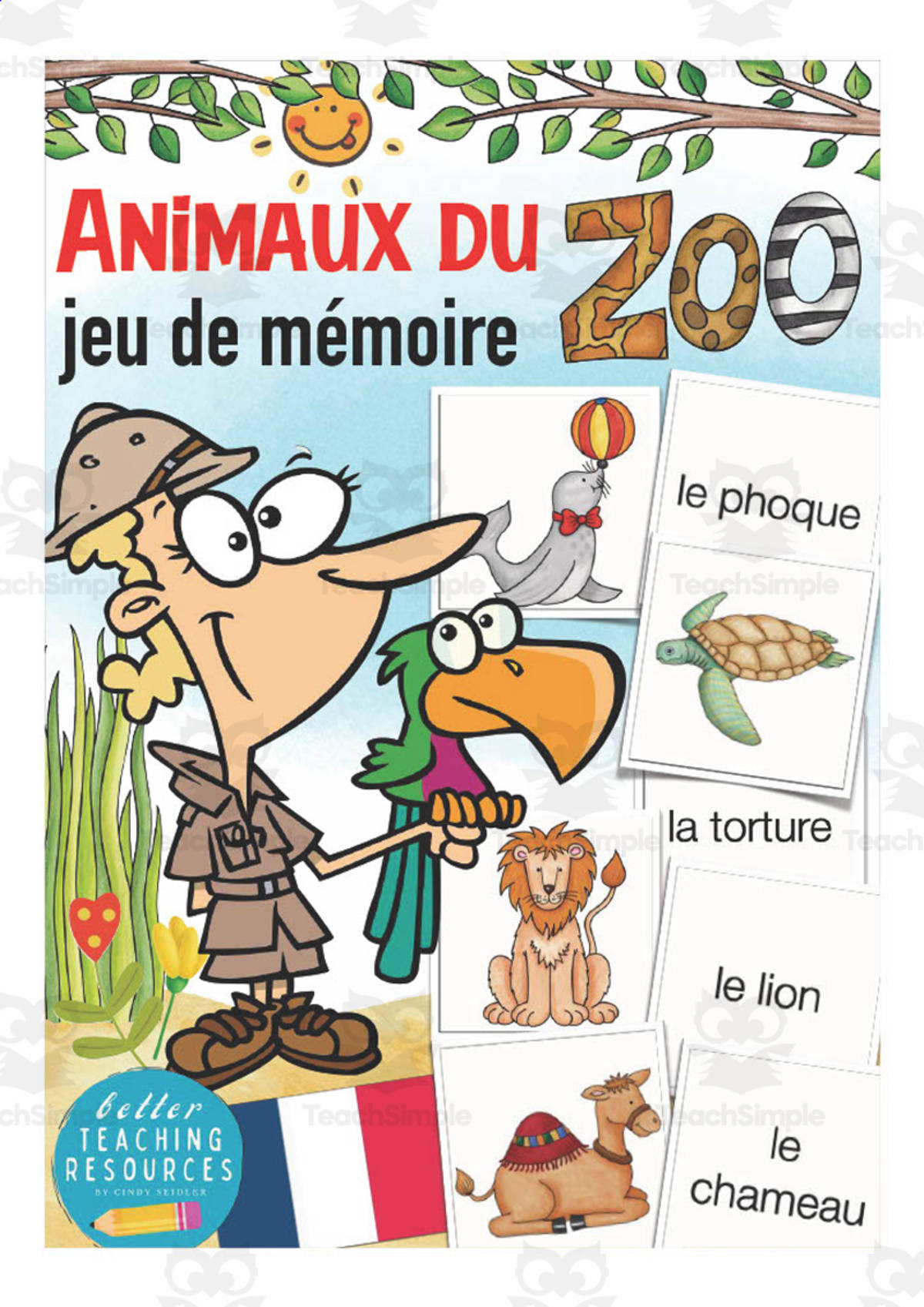 An educational teaching resource from Better Teaching Resources entitled French: Zoo Animals Memory Game downloadable at Teach Simple.