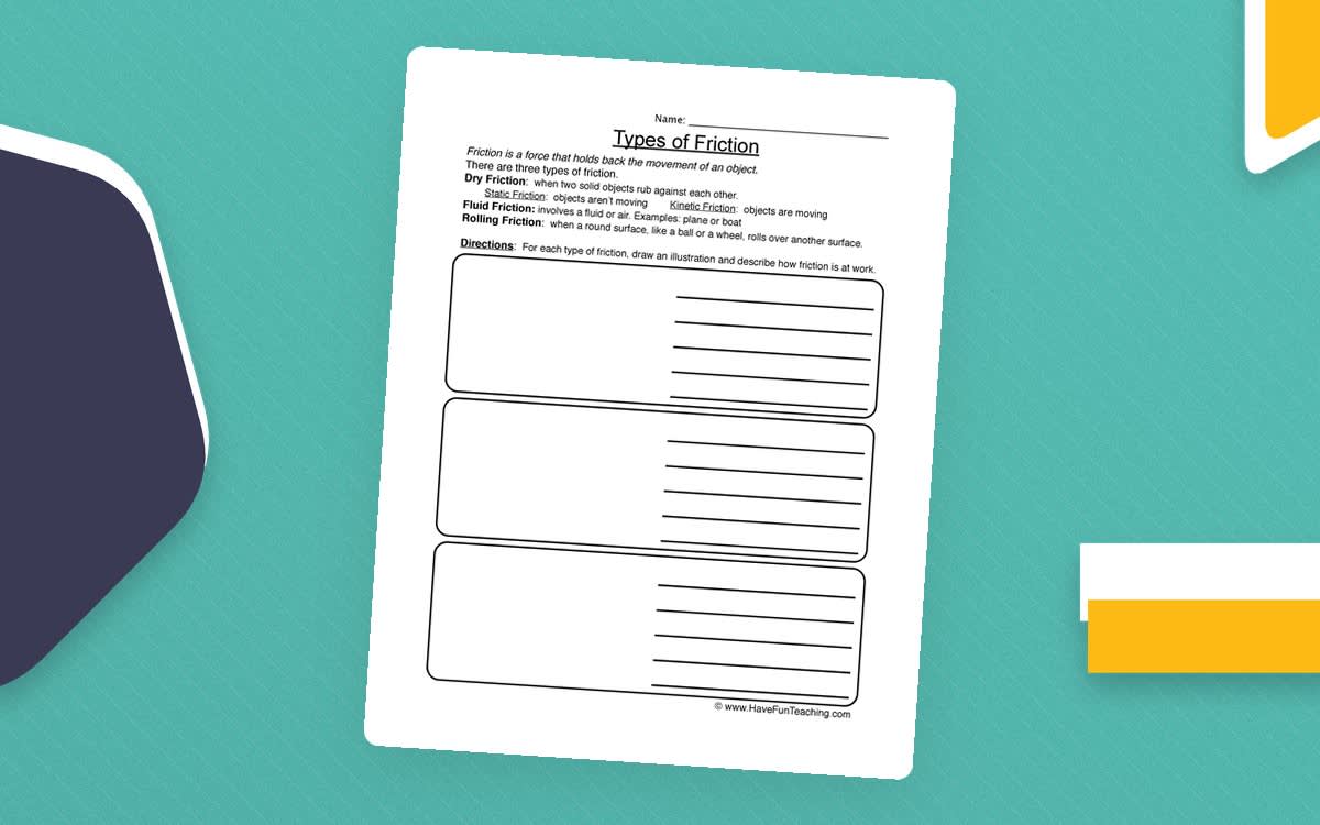 An educational teaching resource from Have Fun Teaching entitled Friction Worksheet downloadable at Teach Simple.