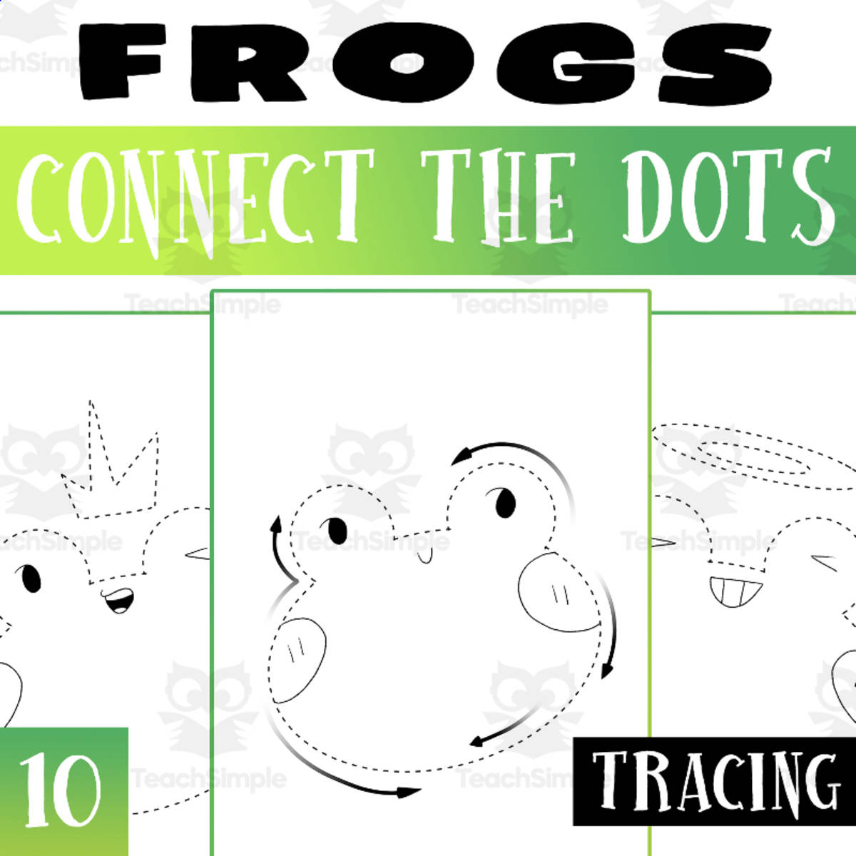 An educational teaching resource from Lapiiin Art Activities entitled Frog Connect the Dot Worksheet Activity For Morning Work downloadable at Teach Simple.