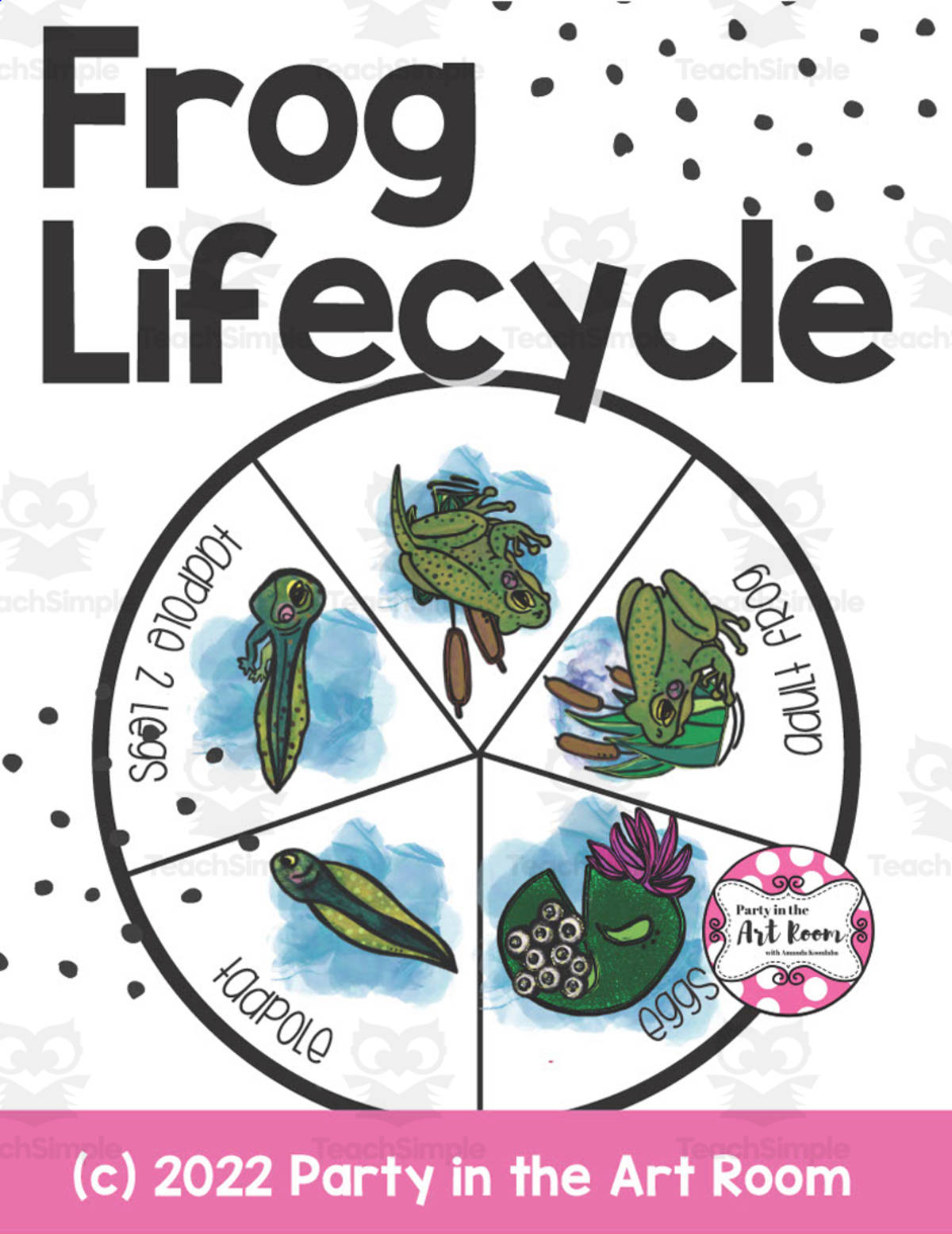 An educational teaching resource from Party in the Art Room - Arts & Crafts for Kids | Arts Integration entitled Frog Life Cycle Craft downloadable at Teach Simple.