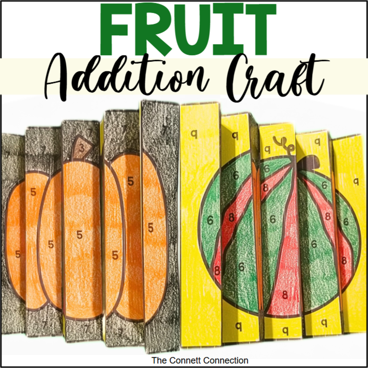 An educational teaching resource from The Connett Connection entitled Fruit Themed Agamograph Addition Craft downloadable at Teach Simple.