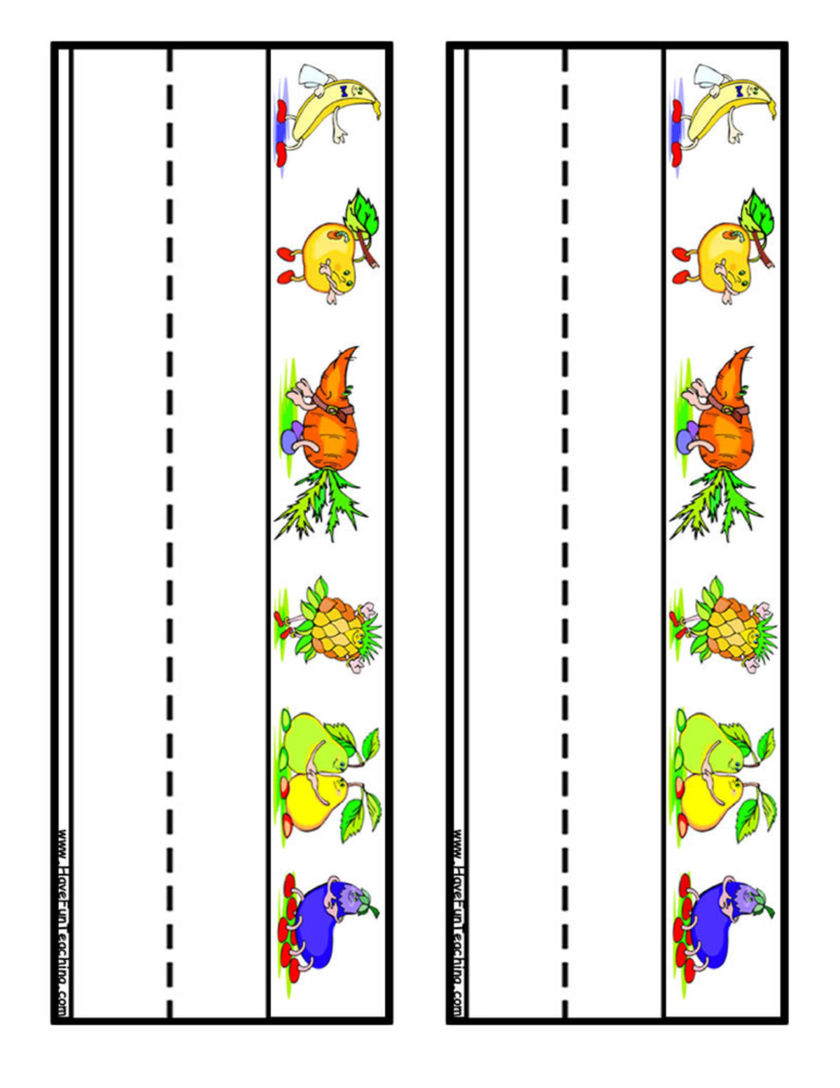 An educational teaching resource from Have Fun Teaching entitled Fruits and Vegetables Desk Name Tags downloadable at Teach Simple.