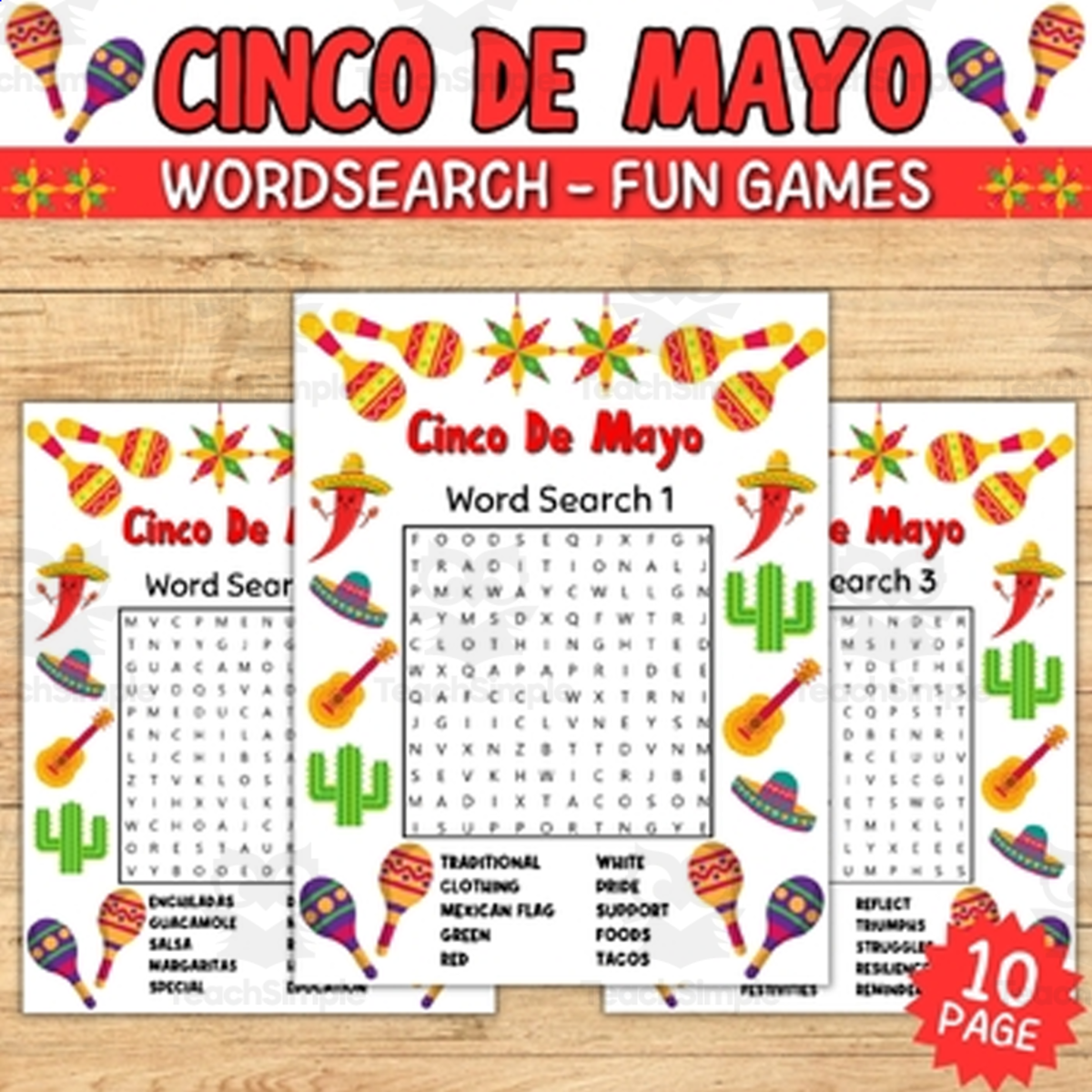 An educational teaching resource from Style Your Classroom entitled Fun May activities: Cinco de Mayo printable Word Search! - Fun Mexico. downloadable at Teach Simple.