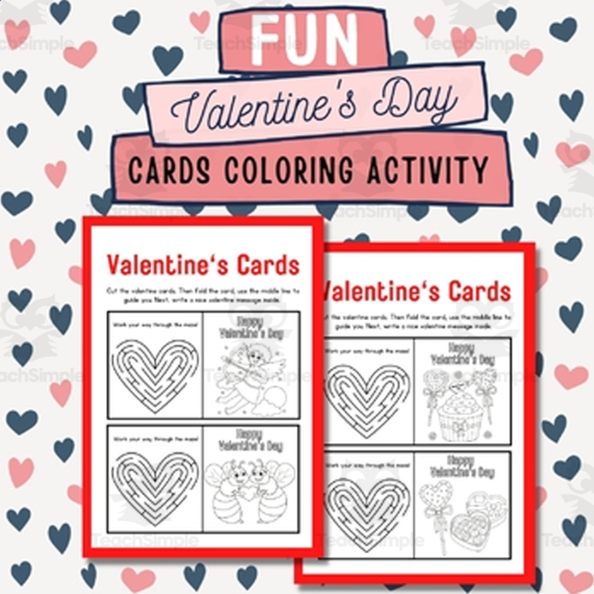 An educational teaching resource from Style Your Classroom entitled Fun Valentine's Day Cards from Teachers to Students - Fun Cards. downloadable at Teach Simple.