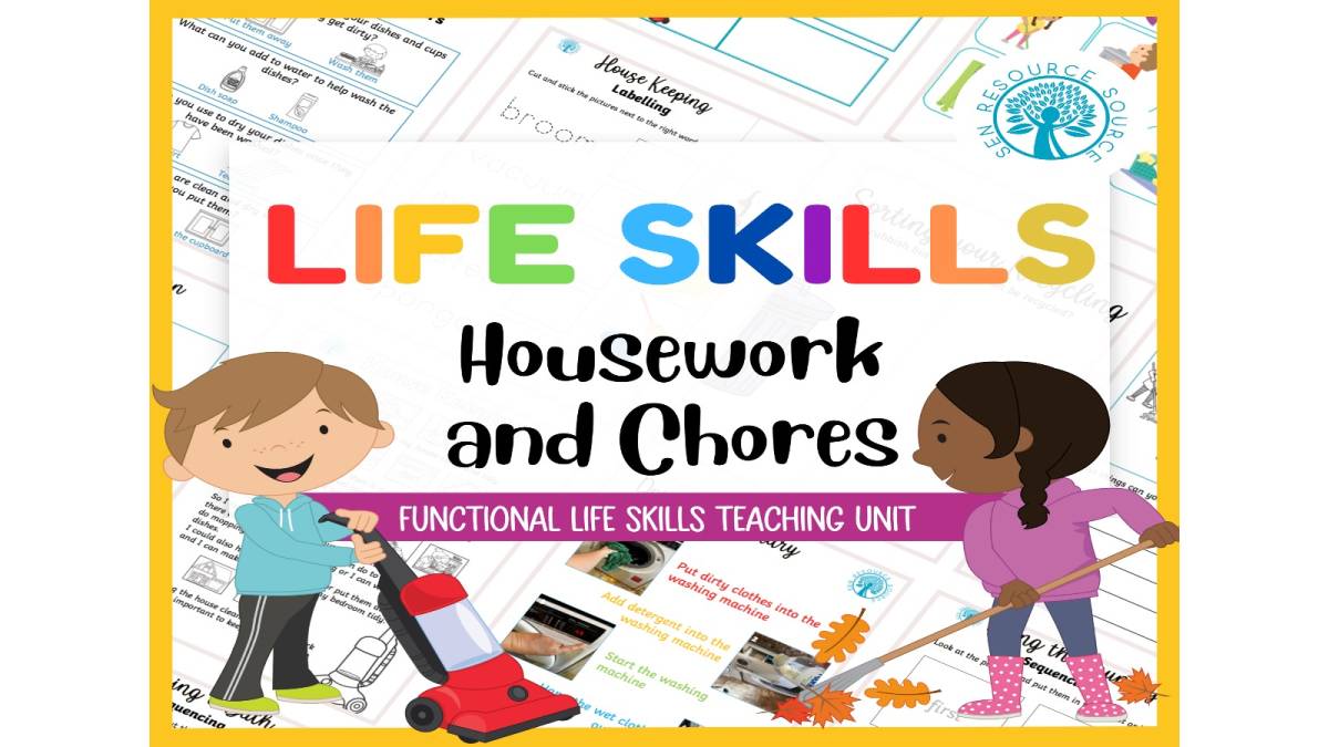 An educational teaching resource from SEN Resource Source entitled Functional Life Skills - Housekeeping downloadable at Teach Simple.