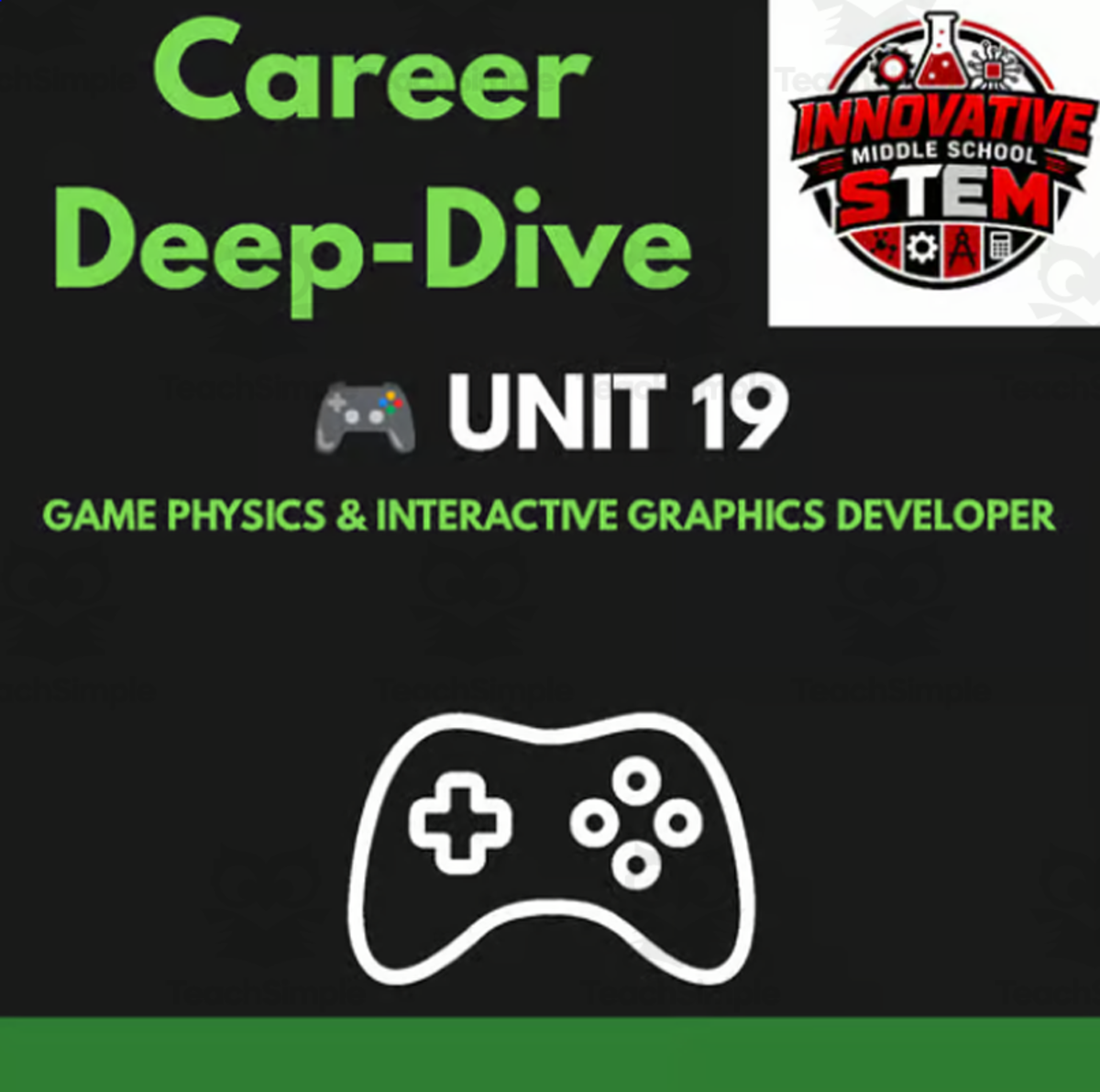 An educational teaching resource from Innovative Middle School STEM entitled Game Physics & Graphics Developer STEM Career Packet downloadable at Teach Simple.