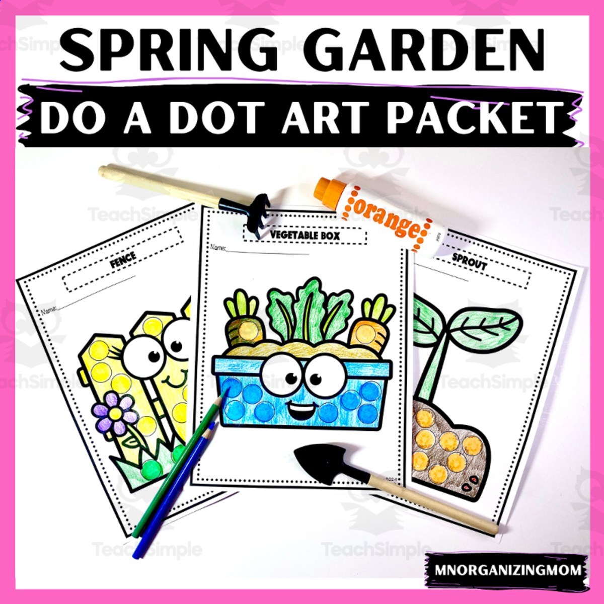 An educational teaching resource from mnorganizingmom entitled Garden Cuties Do A Dot downloadable at Teach Simple.