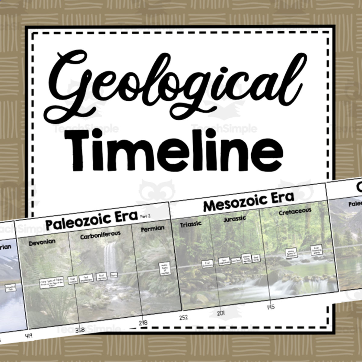 An educational teaching resource from Simply Schoolgirl entitled Geological Timeline | Geochronology | Timeline Project downloadable at Teach Simple.