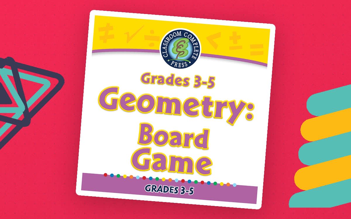 An educational teaching resource from Classroom Complete Press entitled Geometry: Board Game for 3rd-5th - PC Software downloadable at Teach Simple.