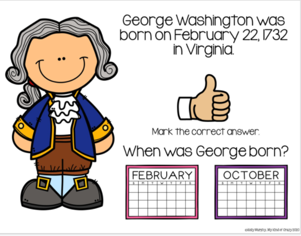 An educational teaching resource from My Kind of Crazy entitled George Washington President's Day Adapted Book Slide Deck for Special Ed downloadable at Teach Simple.