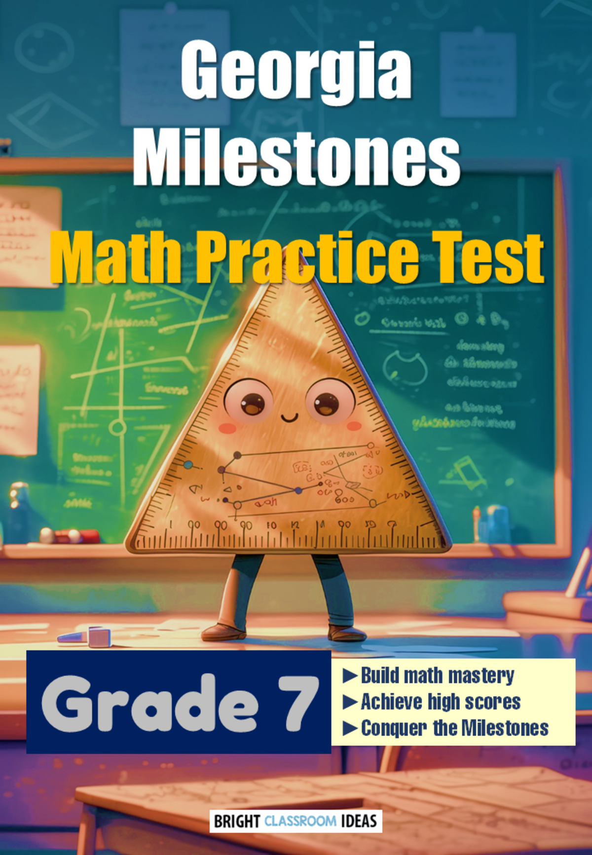 An educational teaching resource from Bright Classroom Ideas Marketplace entitled Georgia Milestones Math Practice Test for Grade 7 downloadable at Teach Simple.
