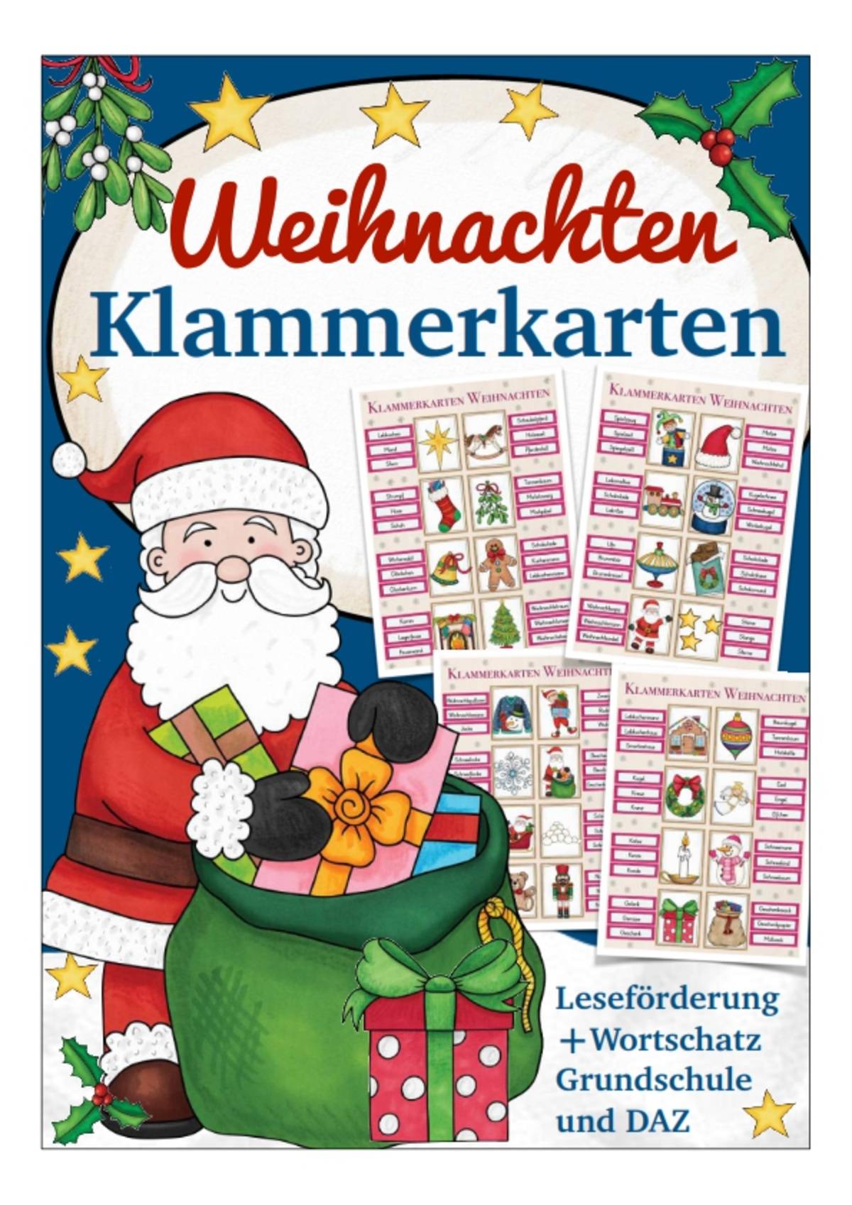 An educational teaching resource from Better Teaching Resources entitled German Clip Cards: Christmas Vocabulary downloadable at Teach Simple.