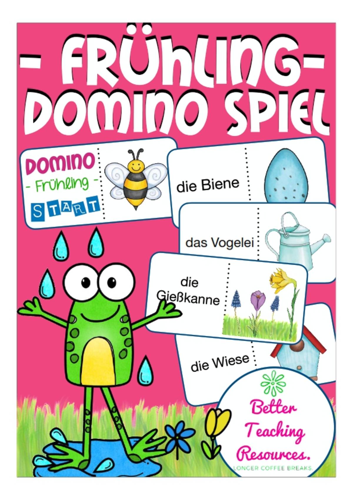 An educational teaching resource from Better Teaching Resources entitled German Dominoes: Spring downloadable at Teach Simple.