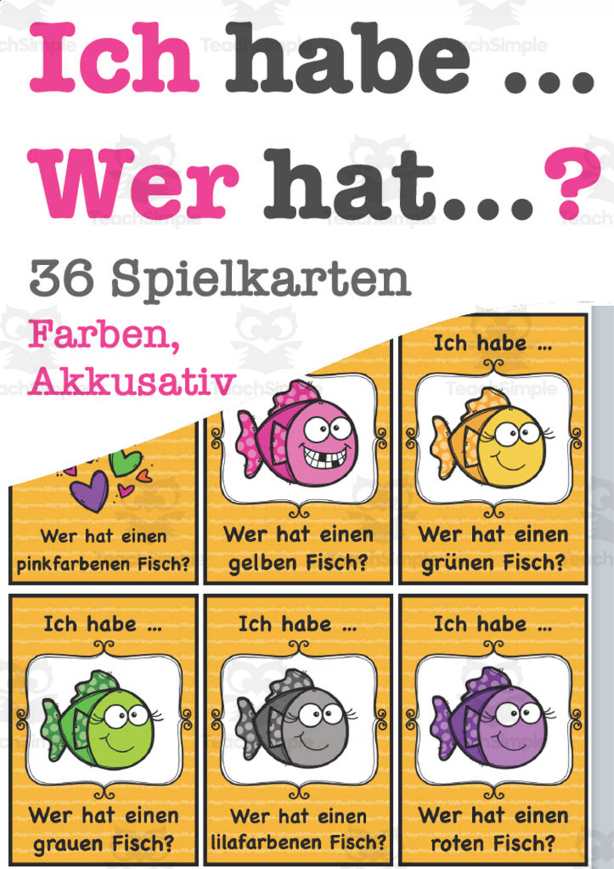 An educational teaching resource from Better Teaching Resources entitled German: I have... Who has? - Color Adjectives downloadable at Teach Simple.