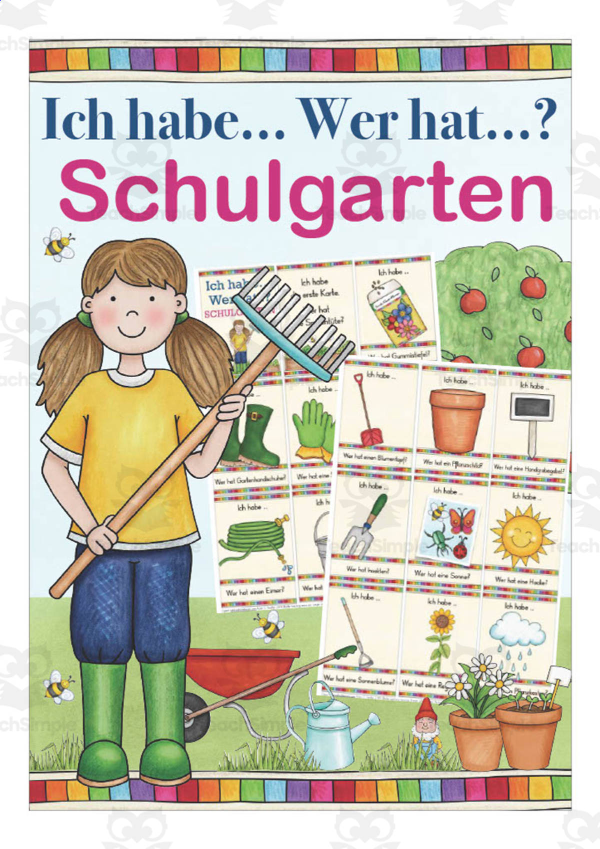 An educational teaching resource from Better Teaching Resources entitled German: I have... Who has? - School Garden downloadable at Teach Simple.