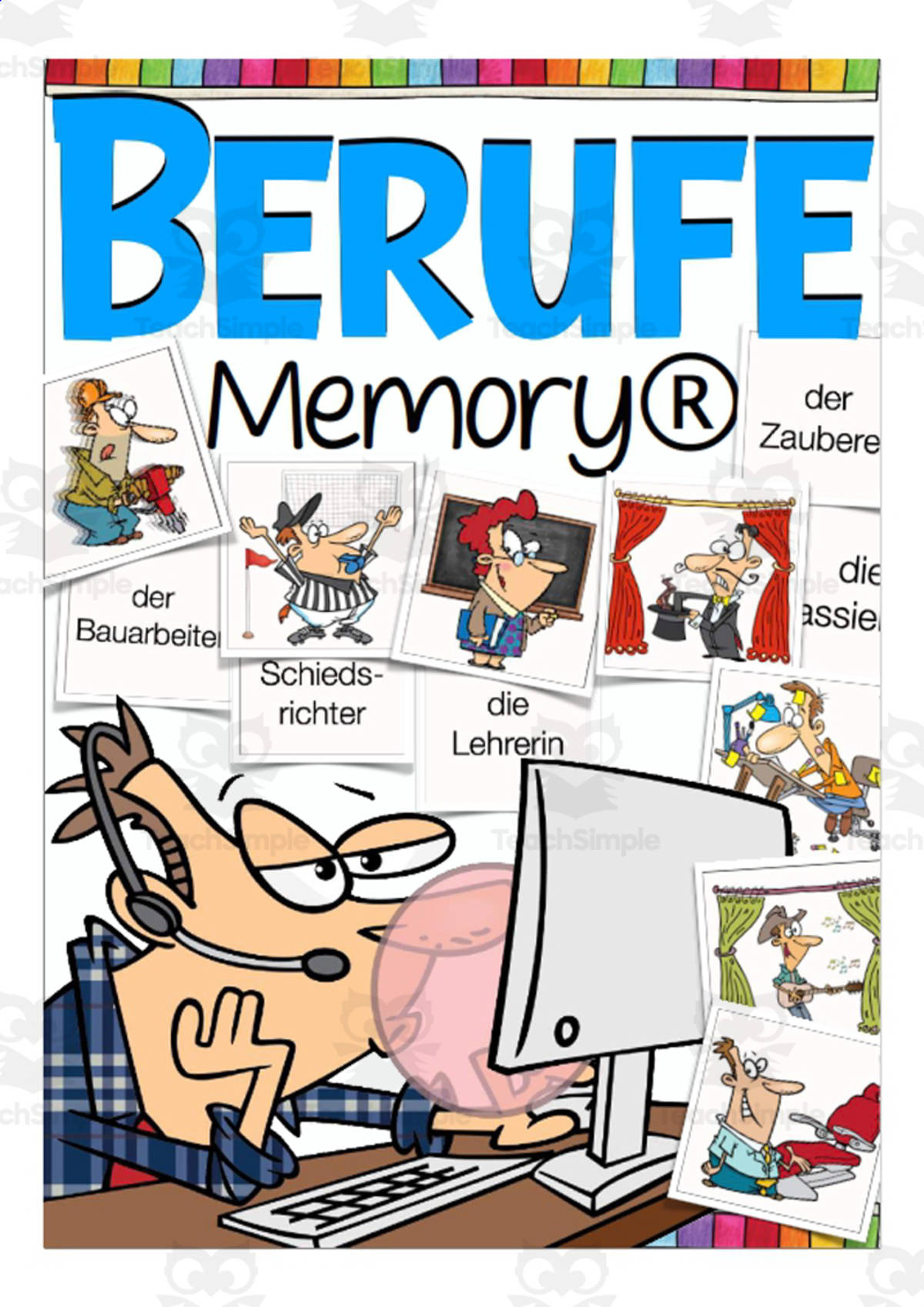 An educational teaching resource from Better Teaching Resources entitled German Memory Cards: Jobs downloadable at Teach Simple.