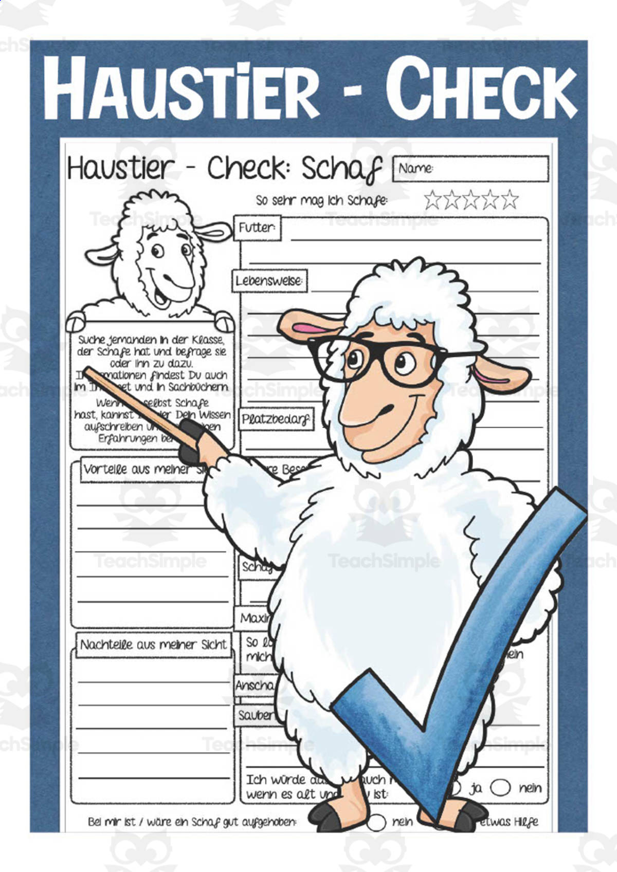 An educational teaching resource from Better Teaching Resources entitled German: Sheep Fact Sheet Packet | Animal Worksheets downloadable at Teach Simple.
