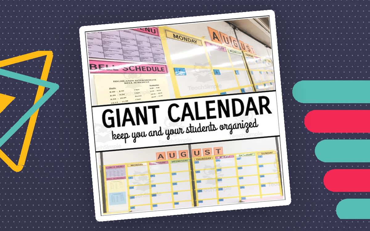 An educational teaching resource from The Comprehensive Teacher entitled Giant Calendar downloadable at Teach Simple.