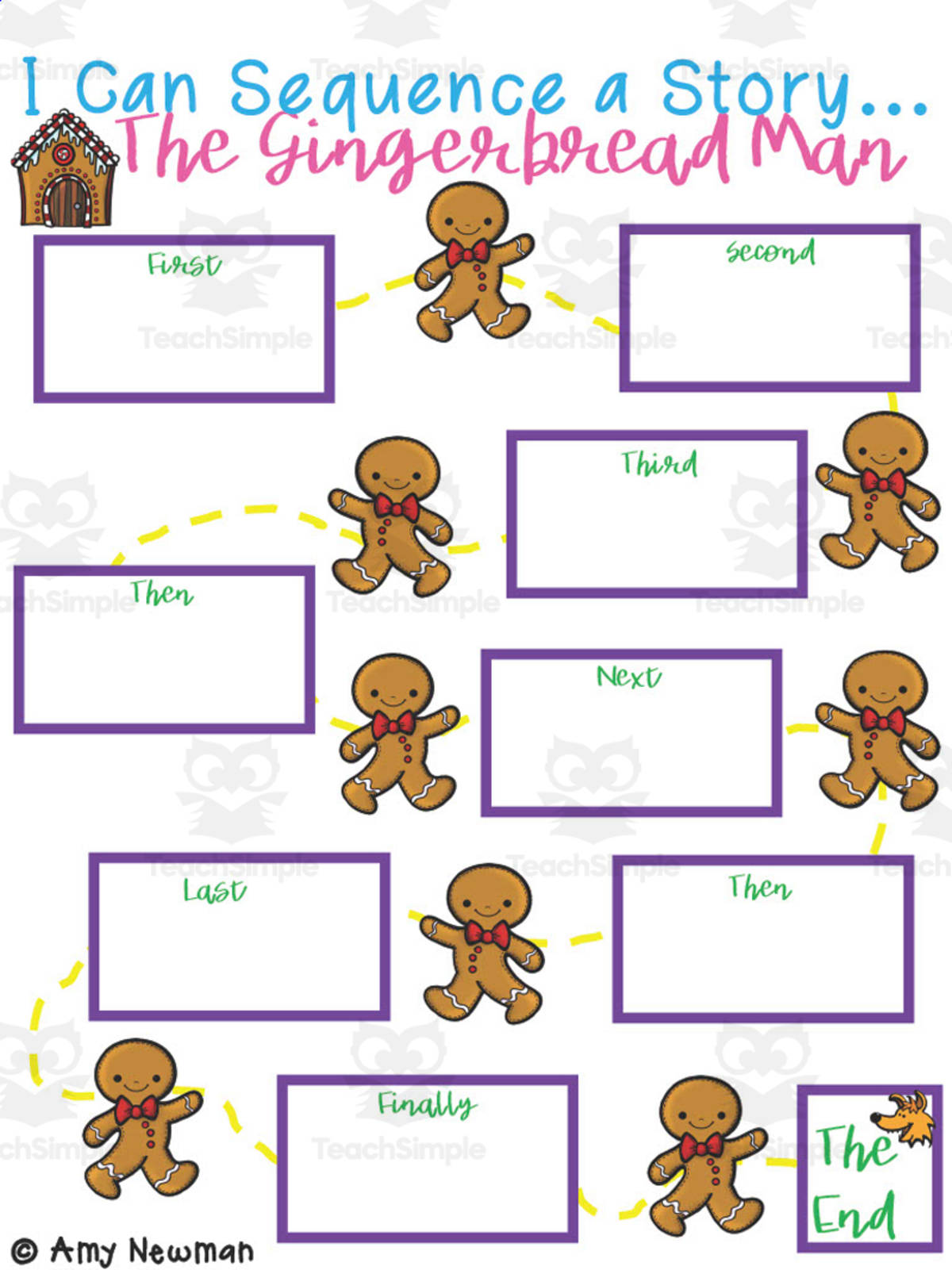 An educational teaching resource from First in Line entitled Gingerbread Man Anchor Chart downloadable at Teach Simple.