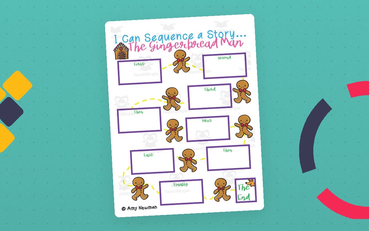 An educational teaching resource from First in Line entitled Gingerbread Man Anchor Chart downloadable at Teach Simple.
