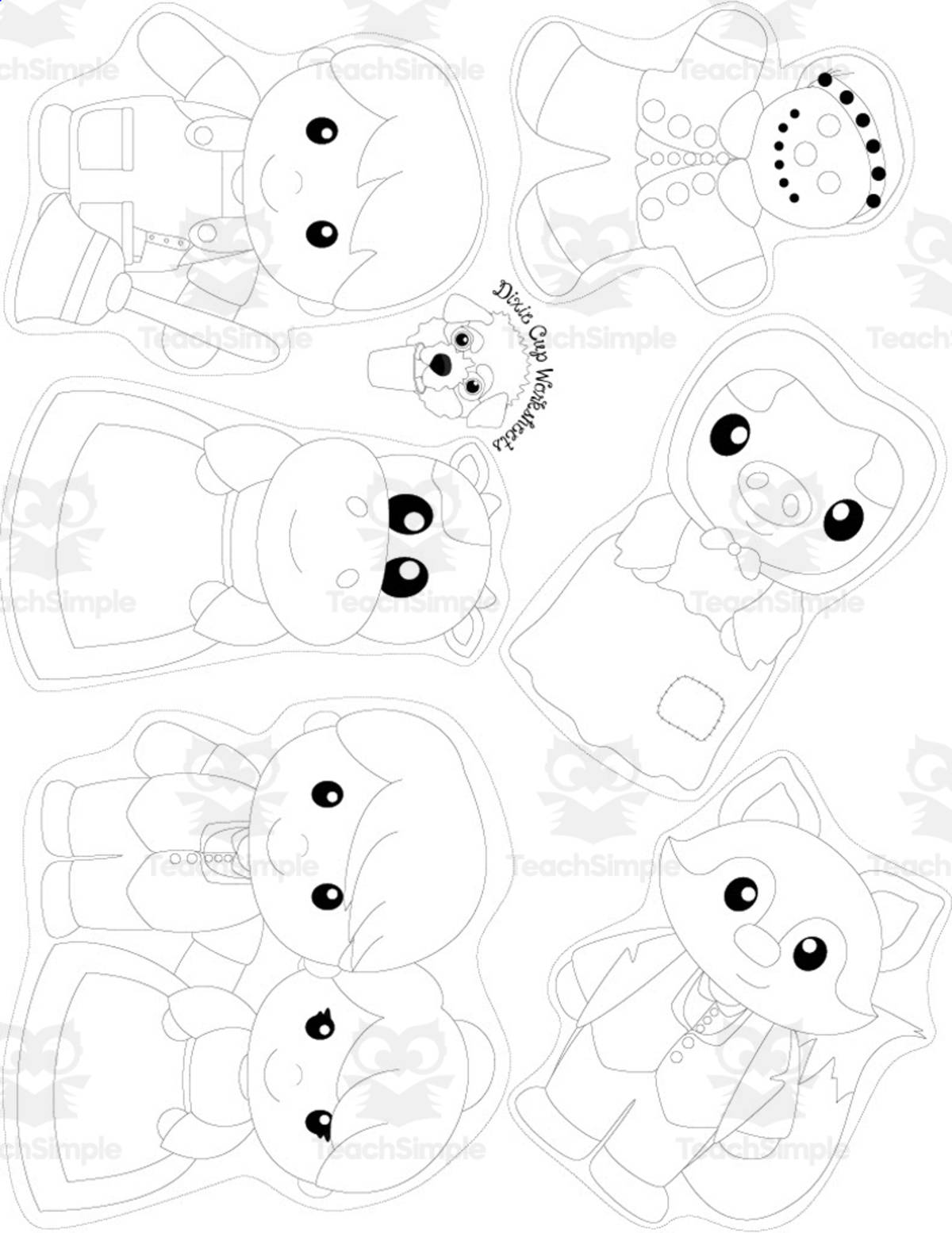 An educational teaching resource from Dixie Cup Worksheets entitled Gingerbread Man Puppets downloadable at Teach Simple.