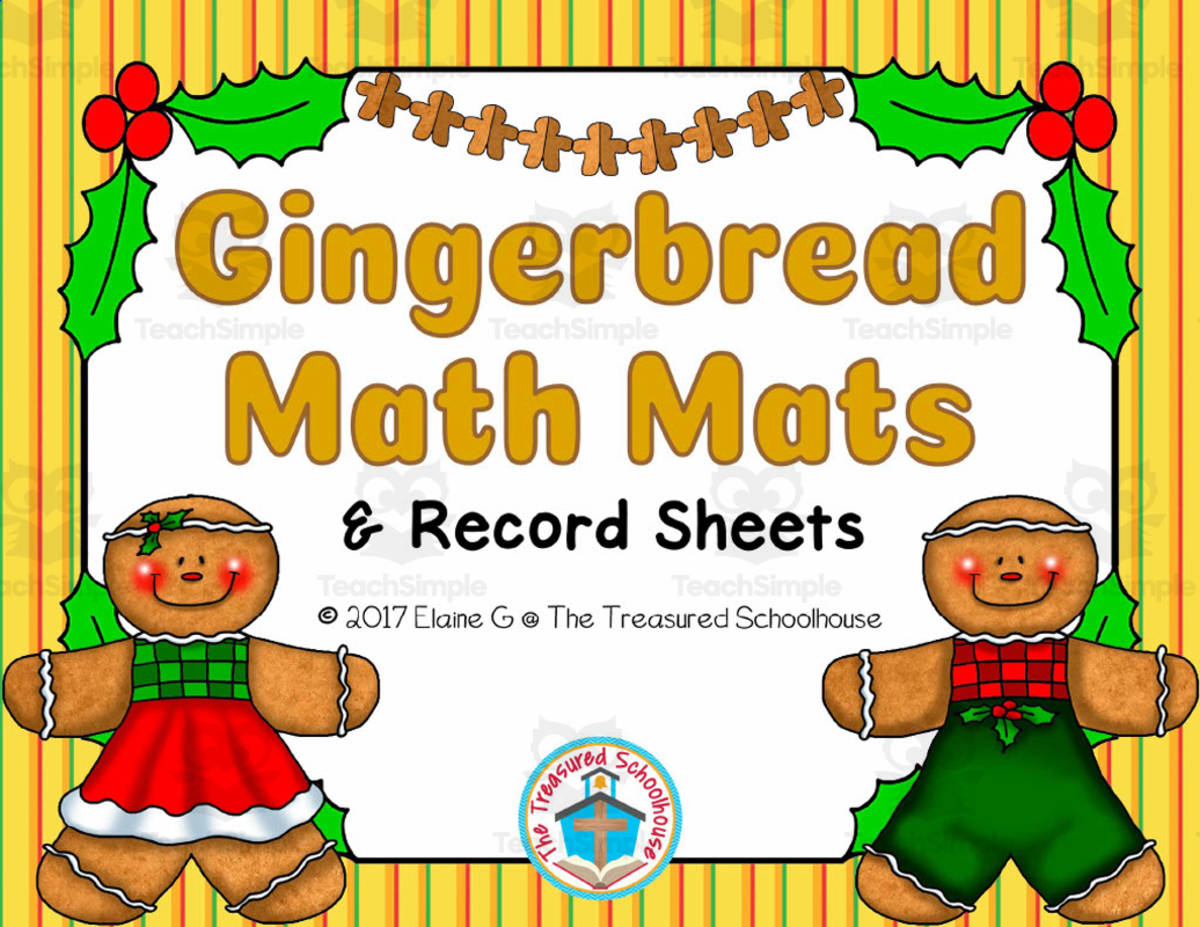 An educational teaching resource from The Treasured Schoolhouse entitled Gingerbread Math Mats downloadable at Teach Simple.