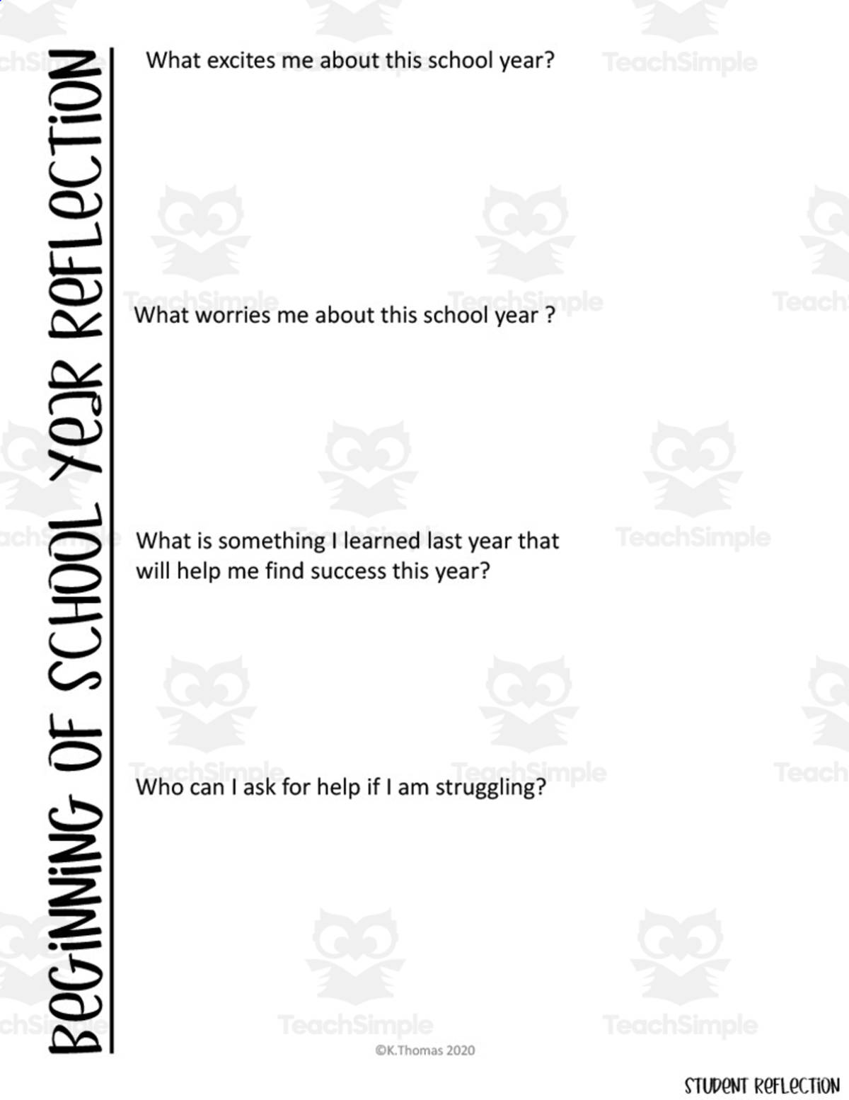An educational teaching resource from Maude in the Middle entitled Goal Setting and Reflection for Students and Teachers downloadable at Teach Simple.