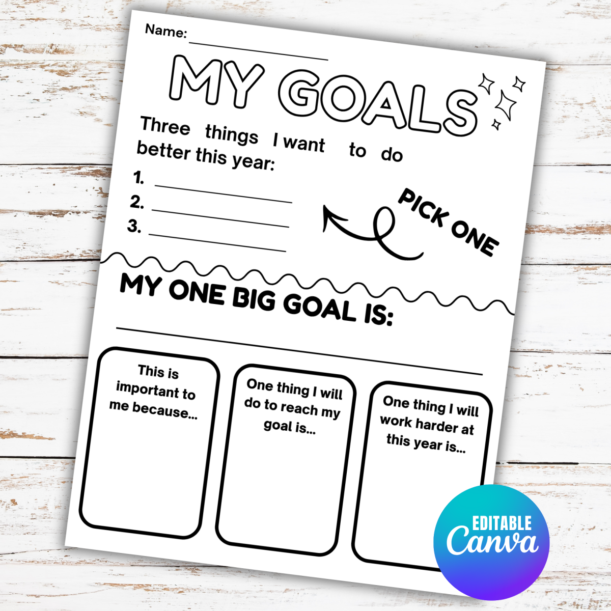 Goal setting sheet for students, Smart Goals, Goal Planner preview