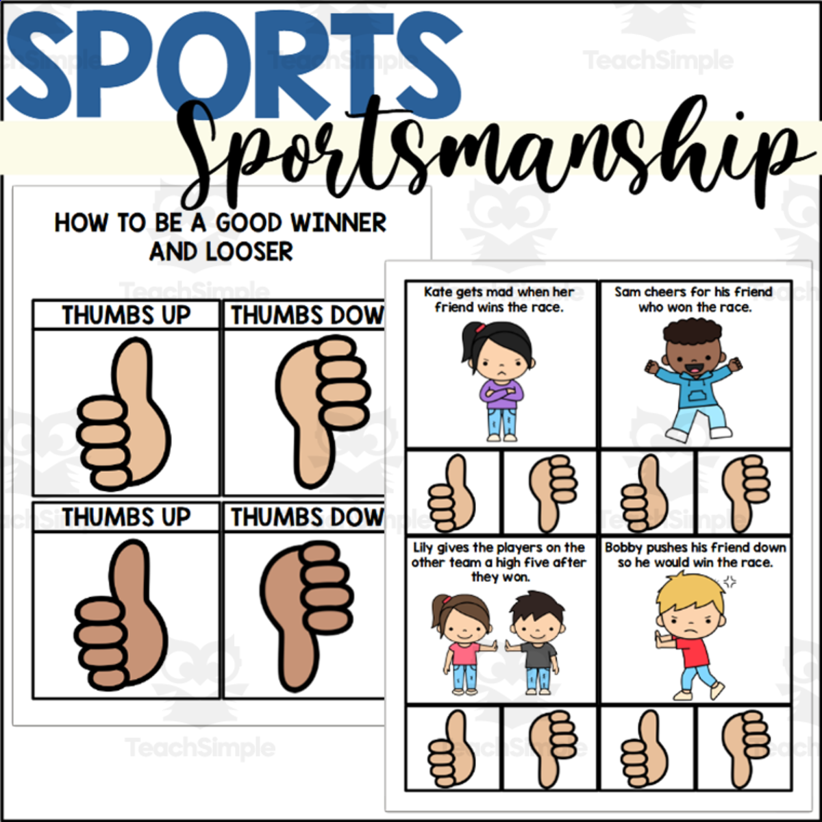 An educational teaching resource from The Connett Connection entitled Good Sportsmanship: How to Win and Lose Well downloadable at Teach Simple.