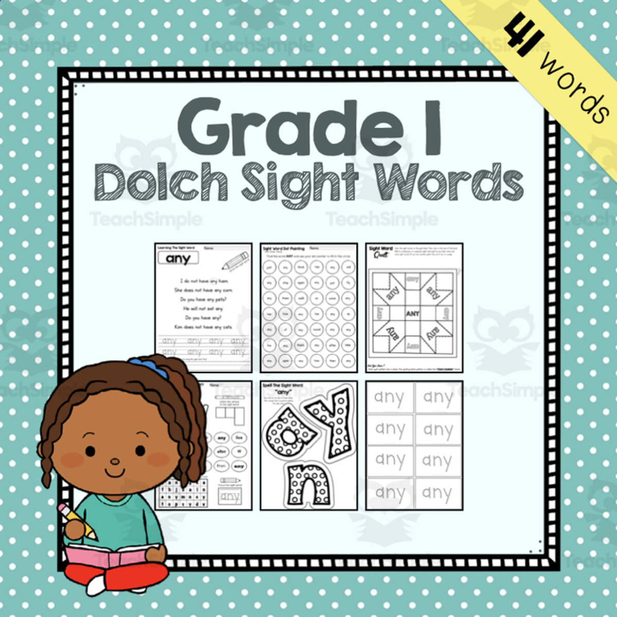 An educational teaching resource from Simply Schoolgirl entitled Grade 1 | Dolch Sight Words Bundle downloadable at Teach Simple.