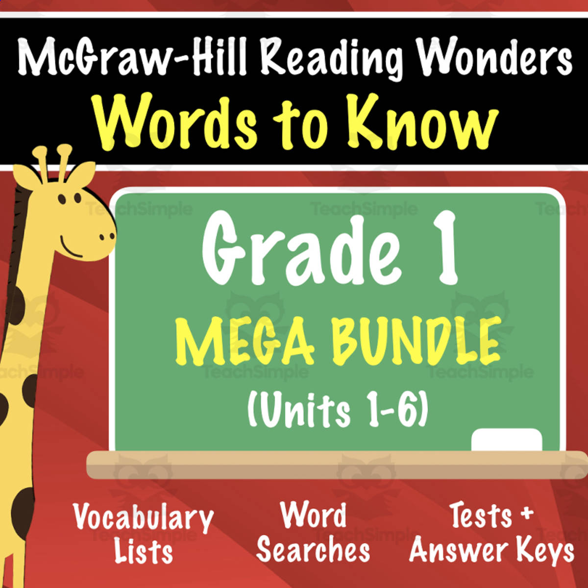 An educational teaching resource from Tom's Talk entitled Grade 1 McGraw-Hill Reading Wonders Words to Know -COMPLETE SET downloadable at Teach Simple.