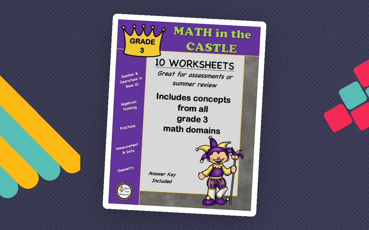 An educational teaching resource from Quail Trail Products entitled Grade 3 MATH Worksheets for ALL DOMAINS | Castle Theme downloadable at Teach Simple.