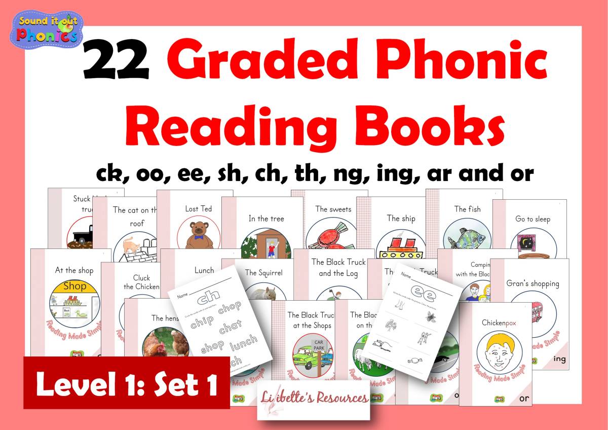 An educational teaching resource from Lilibette's Resources entitled Graded Decodable Phonic Reading Books + Workbooks for Common Digraphs downloadable at Teach Simple.