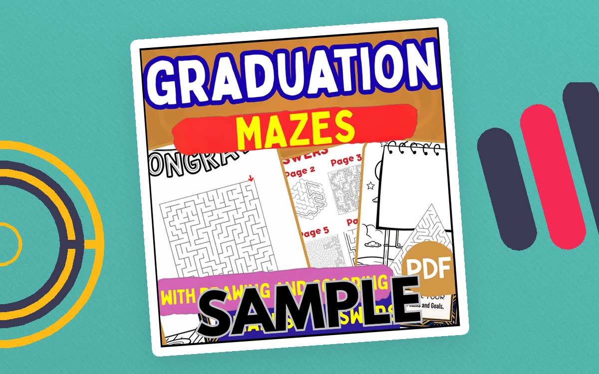 An educational teaching resource from Cored Education entitled Graduation Mazes: 1 Page Sample (PDF) downloadable at Teach Simple.