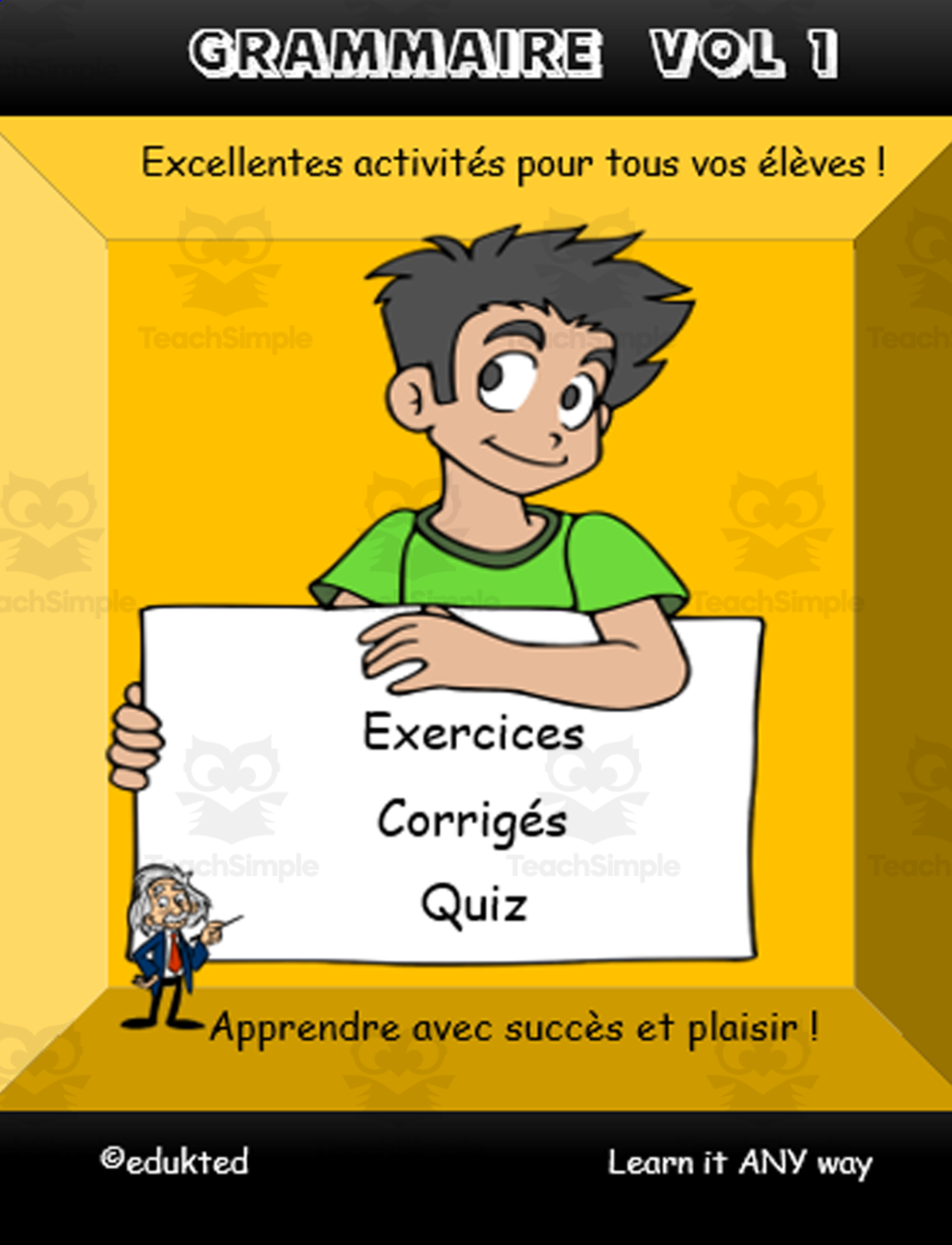 An educational teaching resource from Learn it ANY way entitled Grammaire, vol 1 (#667) downloadable at Teach Simple.