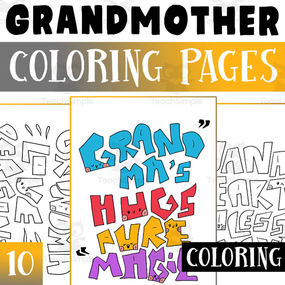 An educational teaching resource from Lapiiin Art Activities entitled grandmother day Coloring Pages Worksheet Activity for Morning Work downloadable at Teach Simple.
