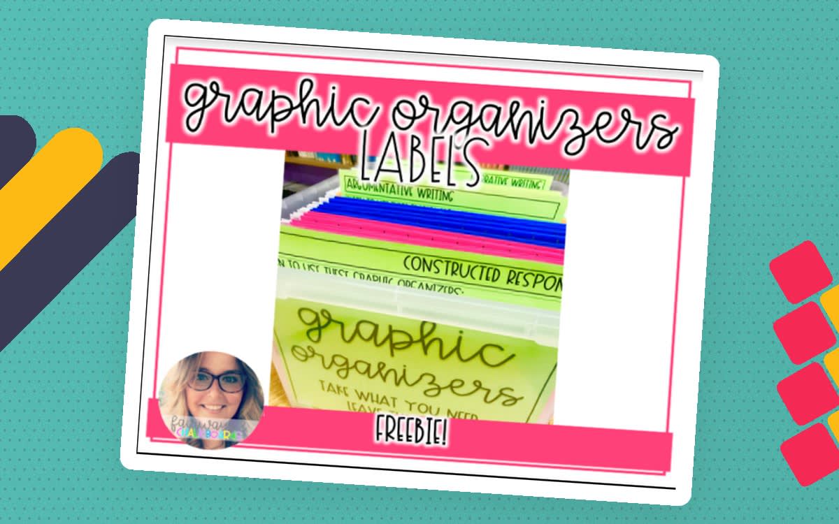 An educational teaching resource from Fairways and Chalkboards entitled Graphic Organizer Tub Labels downloadable at Teach Simple.