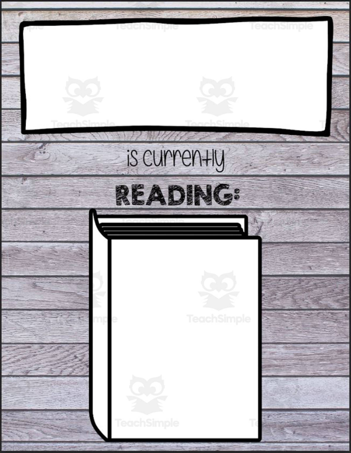 An educational teaching resource from Reading in the Middle Grade entitled Graphic: Sign for Currently Reading Book downloadable at Teach Simple.