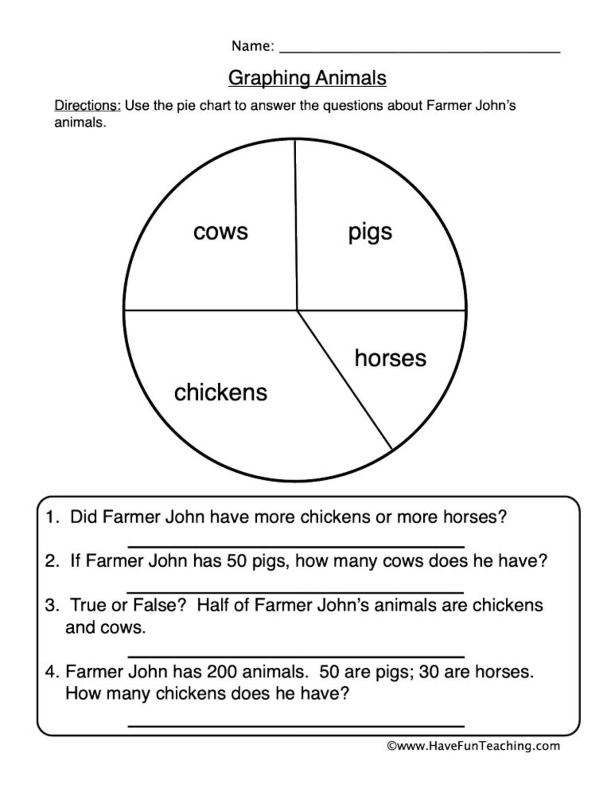 An educational teaching resource from Have Fun Teaching entitled Graphing Worksheet Animals downloadable at Teach Simple.