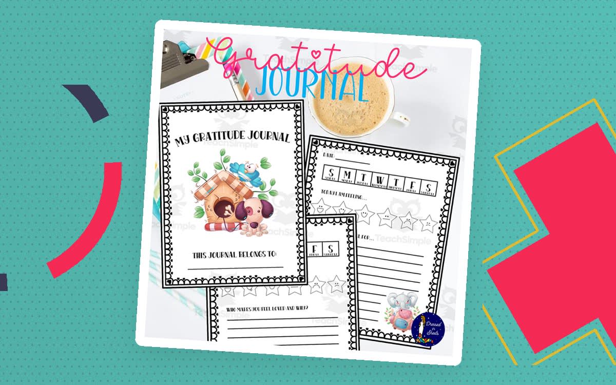 An educational teaching resource from Soumara Siddiqui entitled Gratitude Journal for Little Hands downloadable at Teach Simple.