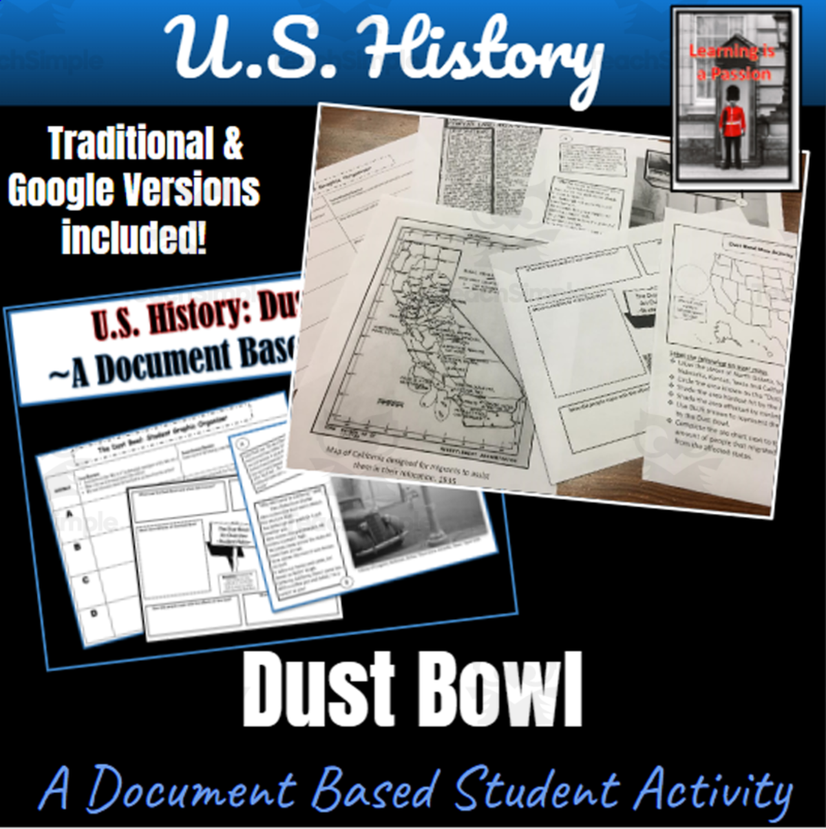 An educational teaching resource from Learning is a Passion entitled Great Depression & Dust Bowl: A Document-Based Activity downloadable at Teach Simple.