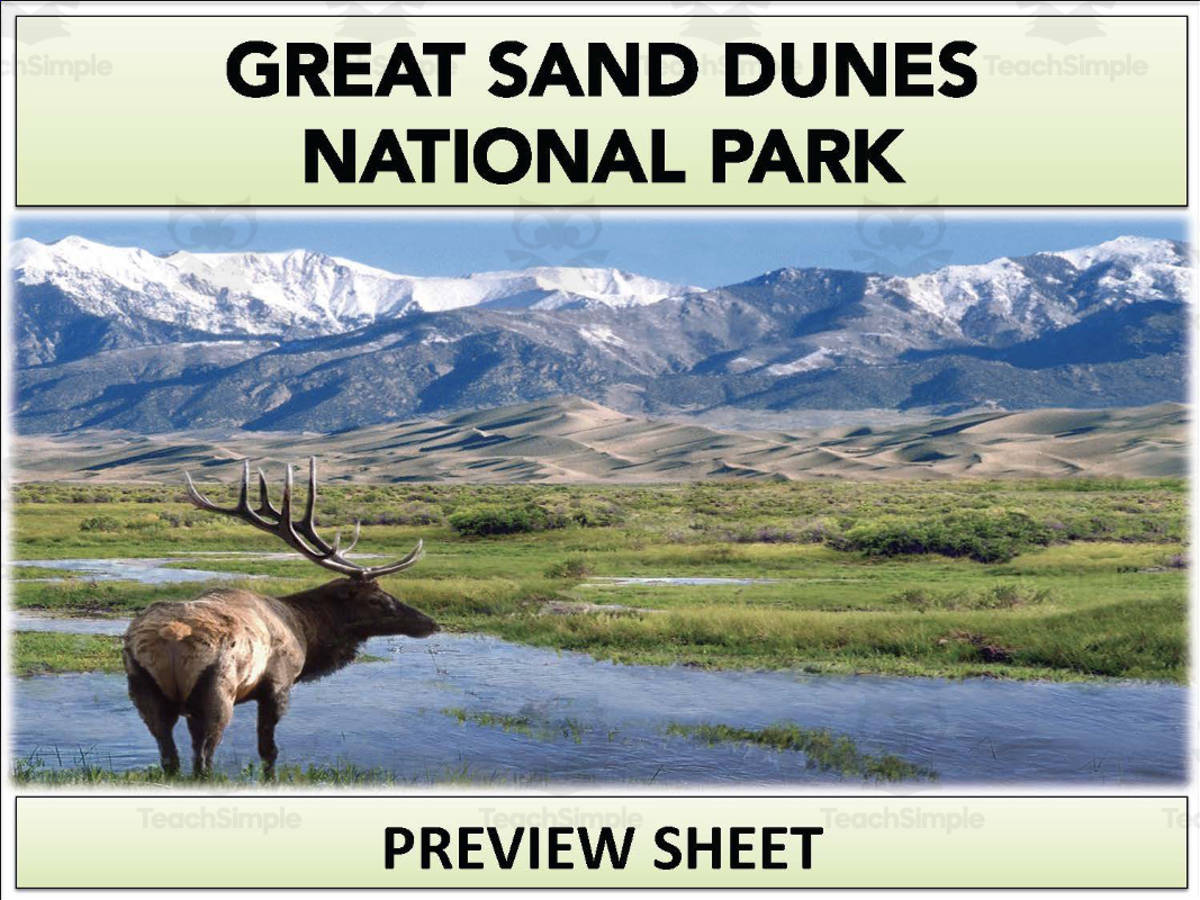 An educational teaching resource from Mr Gray History entitled Great Sand Dunes National Park Geography Unit downloadable at Teach Simple.