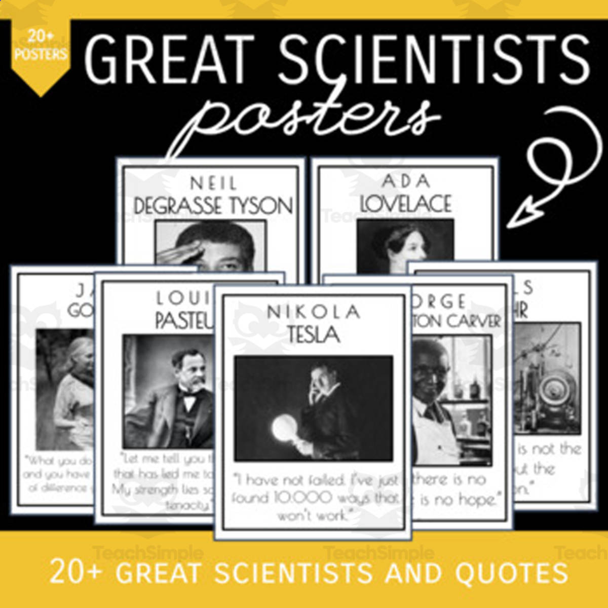 An educational teaching resource from The Comprehensive Teacher entitled Great Scientists Poster Pack downloadable at Teach Simple.