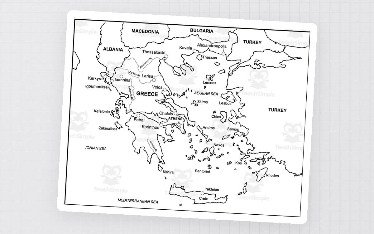 An educational teaching resource from Mr Gray History entitled Greece Map Resources – 12-Map Geography Pack downloadable at Teach Simple.