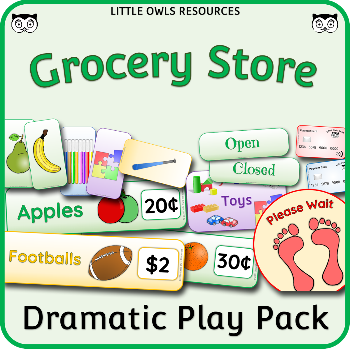 An educational teaching resource from Little Owls Resources entitled Grocery Store Dramatic Role Play Pack downloadable at Teach Simple.