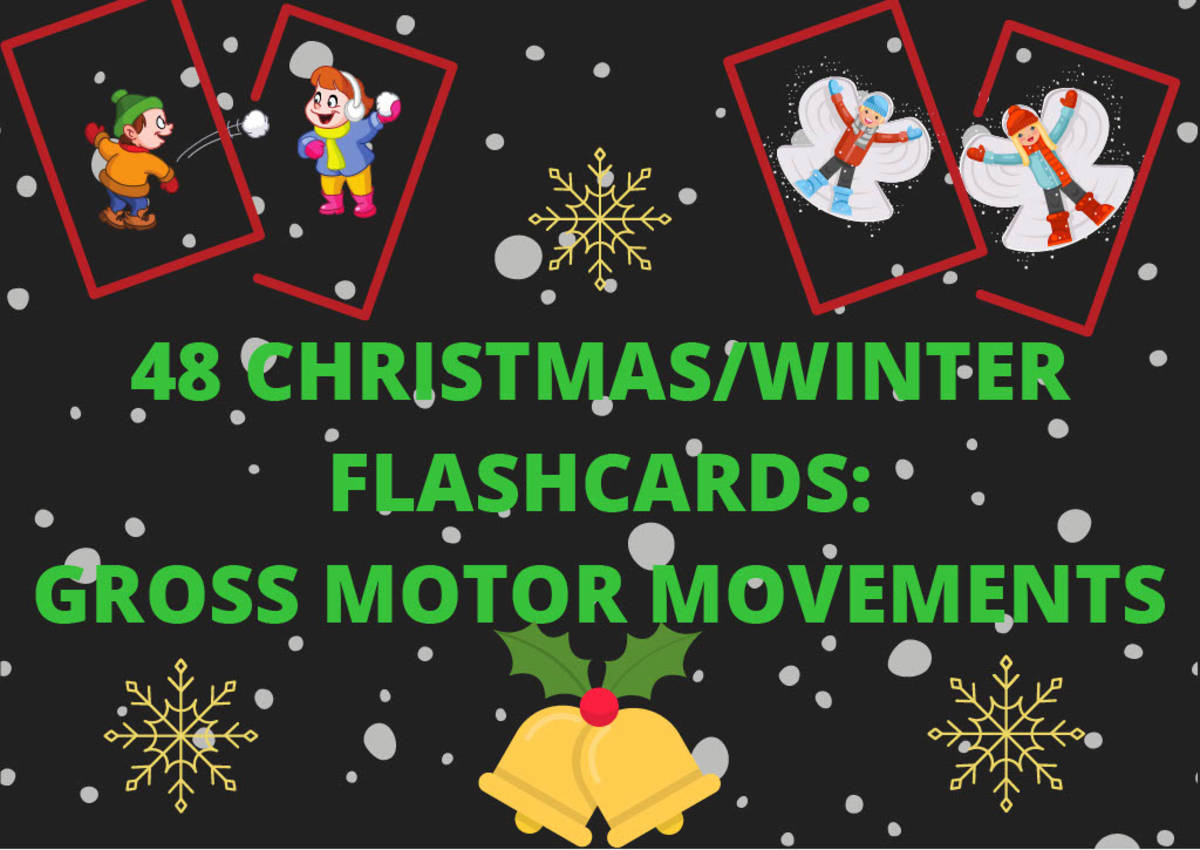 An educational teaching resource from Miracles and Moree Therapy LLC entitled Gross Motor Movement Cards: Christmas/Winter Themed downloadable at Teach Simple.