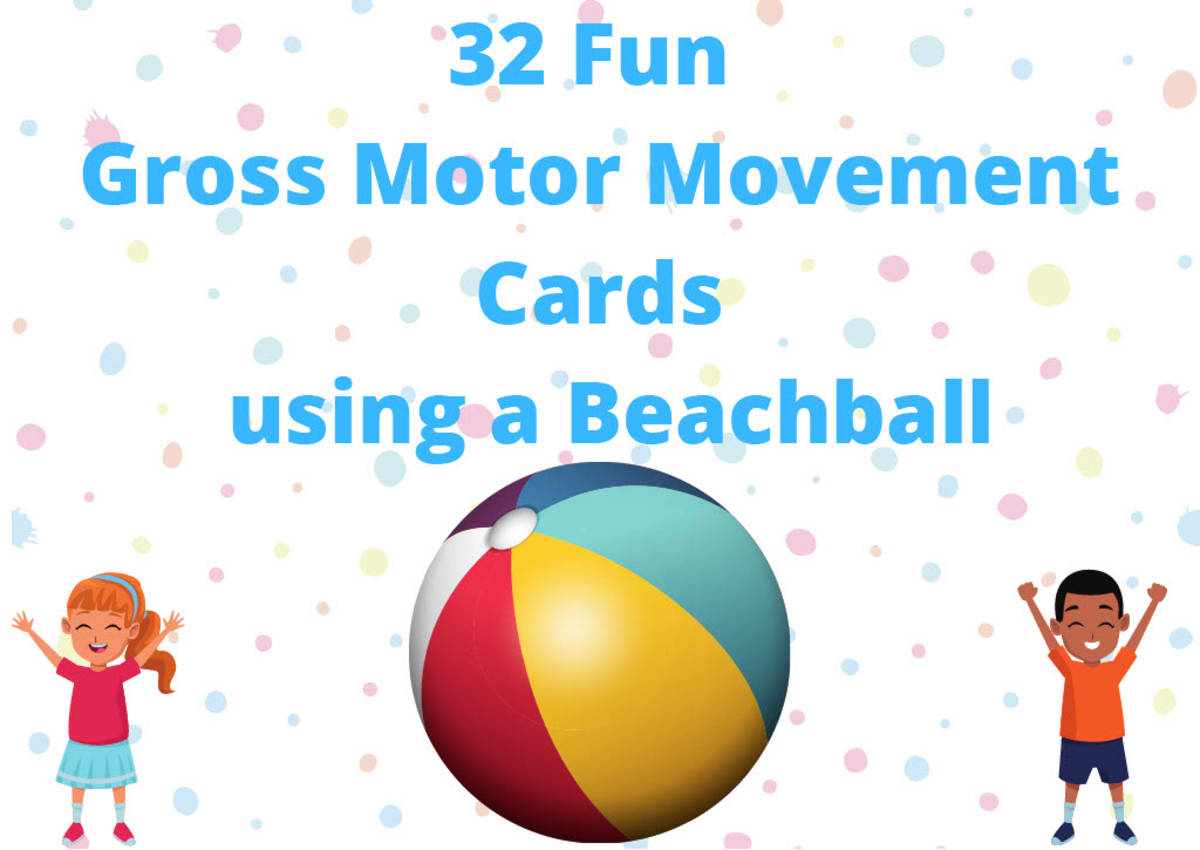 An educational teaching resource from Miracles and Moree Therapy LLC entitled Gross Motor Movement Cards: Using a Beachball downloadable at Teach Simple.