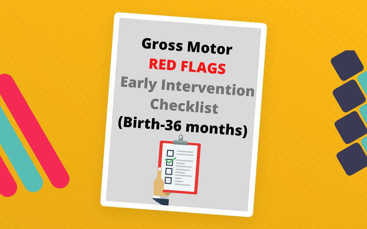 An educational teaching resource from Miracles and Moree Therapy LLC entitled Gross Motor Red Flags: Early Intervention Checklist downloadable at Teach Simple.